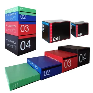 4-in-1 Soft Plyo Box Set for Jumping Training with 3 Heights