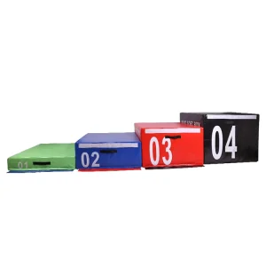 4 in 1 Soft Plyometric Jump Box Set for Strength Training