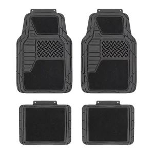 4-piece PVC Waterproof Universal,All Weather Rubber Car Floor Mats, for Car SUV Truck Van,Car Mat Full Set Front & Rear
