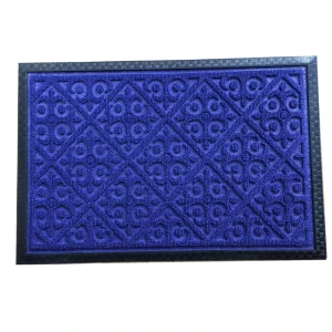 40*60cm Factory Dust-Removal Embossed Loop-Pile Outdoor Rubber Door Mat