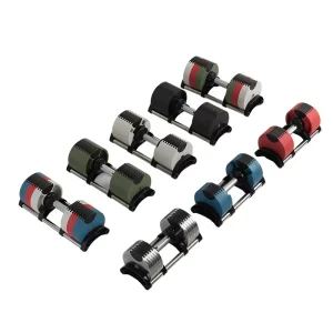 40kg Dumbbell Set with Multi-Gear Adjustment and Electroplated Steel, for Home or Commercial Use