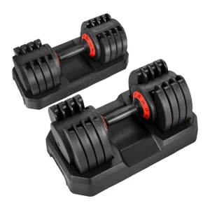 44LB Steel Adjustable Dumbbell Set with Rack Black Commercial Use 10Kg & 20Kg
