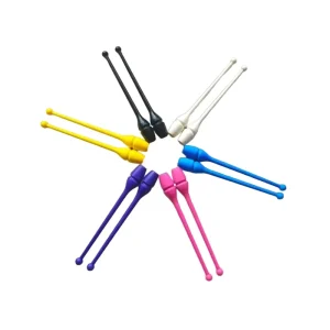 45 cm (17.7 Inch) Rubber Insertable Dance Ribbon Clubs for Junior Gymnastics Training, DRC45cm Model