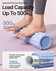 45 cm Spiky Textured Foam Roller, Hollow Design, Yoga and Massage