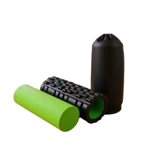 45cm 2-in-1 Yoga Foam Roller Set with PVC Tube Core, Dual-Hardness EVA and Muscle Massage Roller