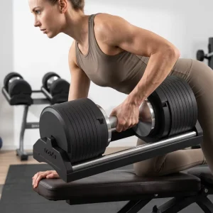 45kg Adjustable Cast Iron Dumbbell Set Quick-Lock Design Textured Grips for Home Strength Training