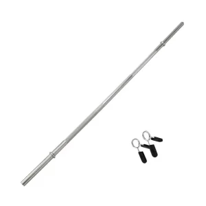 47” Steel Straight Barbell Bar with 25/28/30mm Sleeves Spring Collars for Weightlifting and Power Training