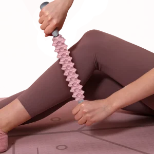 48cm PP 32-Roller Ring Muscle-Relaxing Yoga Massage Stick for Arm and Calf