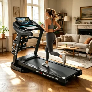 4HP Electric Portable Semi Commercial Auto Incline Folding Treadmill 140kg Max Load Home Gym Running Machine for Cardio Weight