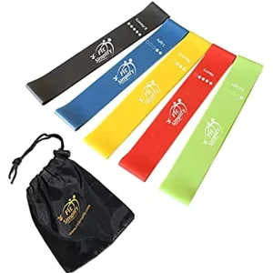 5-Color Latex Hip Resistance Bands, Rubber Loops and Belt for Strength Training