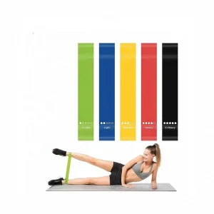 5 Color One Set TPE Yoga Loop Resistance Bands with Custom Logo Elastic Stretch Exercise Bands in Stock