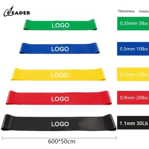 5-Color Rubber Yoga Exercise Stretch Resistance Bands