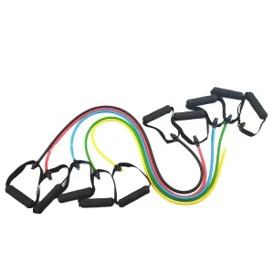 5-Level 10 lb Yoga Resistance Tension Straps with Handles for Strength Training and Pilates