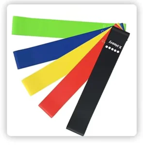 5-Level Color-Coded TPE Loop Resistance Bands with Carry Pouch for Women’s Glute Training