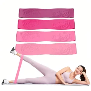 5-Level Non-Slip Silicone Resistance Bands for Yoga and Pilates, Hip Booty Loop