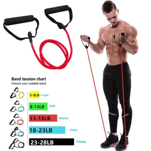 5-Level TPE Resistance Band Set with Handles for Home Workouts