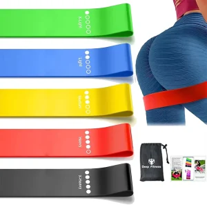 5 Levels Natural Latex Rubber Hip Exercise Resistance Mini Loop Bands Set