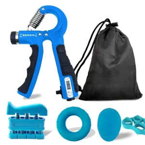 5-Pack Adjustable Hand Gripper Set with Counter for Finger Strength Training and Pull-Ups