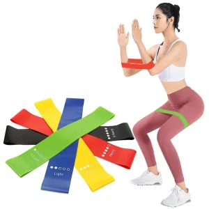 5-Piece Factory Supply Latex Mini Loop Resistance Bands for Yoga, Pilates and Home Exercise