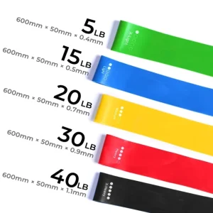 5-Piece Fitness Rubber Resistance Bands for Sports, Yoga, and Exercise Training