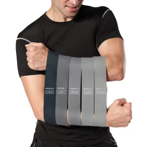 5-Piece Gradient Color TPE Elastic Resistance Band Set for Squats, Hip Training, Yoga, and Fitness