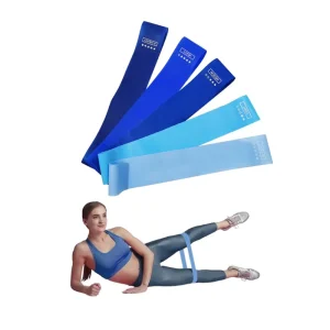 5-Piece Mini Resistance Band Workout Kit, Elastic Blue Bands for Home Exercise and Physical Therapy