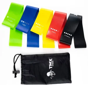 5-Piece Natural Latex Rubber Resistance Band Set, Colorful