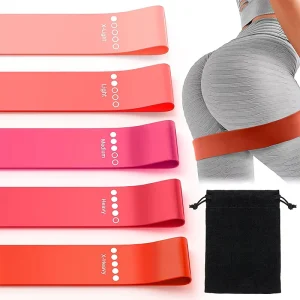 5-Piece TPE Resistance Loop Band Set for Women, CrossFit and Pilates