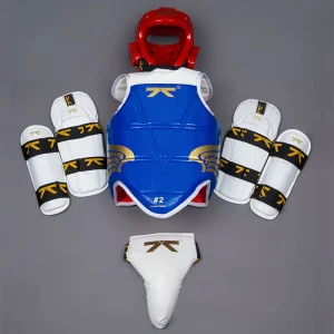 5-Piece Taekwondo Training Protective Gear Set with WTF Head Chest Arm Groin and Leg Guards