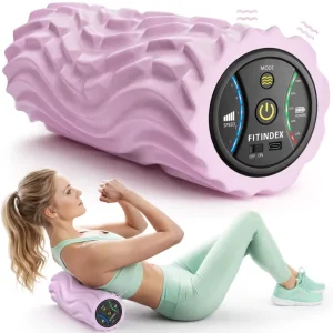 5-Speed LED Vibrating EVA Foam Roller for Yoga and Post-Workout Massage