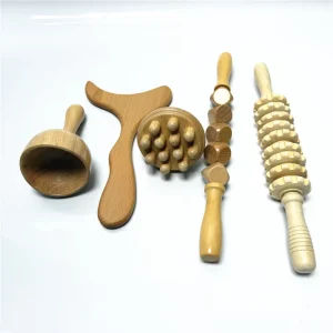5-in-1 Wood Therapy Massage Tools for Muscle Pain Relief and Body Shaping, Home or Office