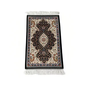 50*80cm Black Floral Vase Prayer Mat Soft Modal Machine Woven Modern Area Rugs for Living Room