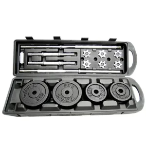 50kg Adjustable Dumbbell and Barbell Set with Chromed Iron, Cast Iron, and Rubber Weights