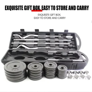 55kg Adjustable Dumbbell Set with Plastic Case, Steel Weightlifting Kit