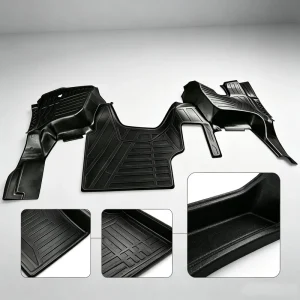 5D Waterproof Universal-Fit TPE Car Floor Mat, Customized Black, 3mm Thick, All-Season Full Set