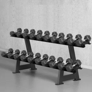 5kg Hexagonal Rubber Dumbbell for Gym Fitness