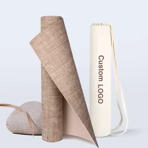 5mm PVC Custom Organic Natural Flax Linen Hemp Cotton Eco Friendly Anti Slip Durable Jute Travel Yoga Mat and Bag for Sale
