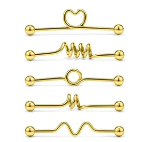 5pcs Industrial Barbell Piercing Jewelry