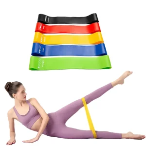 5pcs Natural Latex Exercise Resistance Bands Set for Fitness Chest Expanding Arm Leg Yoga
