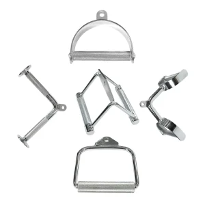 5pcs Set Steel Portable Lat Pull Down Cable Machine Attachment Handles and Rotating Bar Exercise Equipment