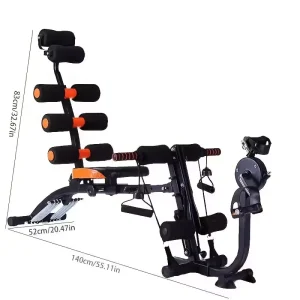 6 In 1 Adjustable Strength Training Bench for Full Body Workout With Fast Folding Weight Bench for Full Body Workout