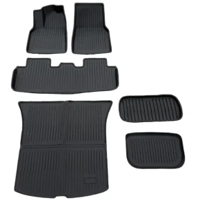 6 Pcs TPE All-Weather Car Mats for Tesla Model Y Juniper Waterproof Custom Floor Liners