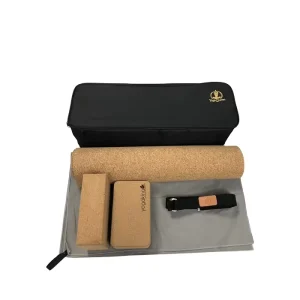6 Piece Essential Yoga Starter Kit Set Includes Mat Blocks Towels Strap in Bags