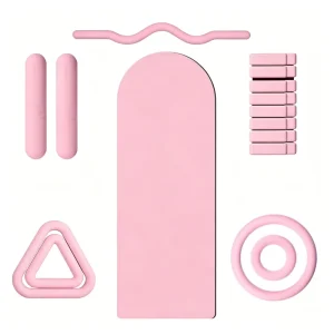 6-Piece Pink Yoga Accessories Set with Non-Slip Yoga Mat for Beginners’ Home Workout
