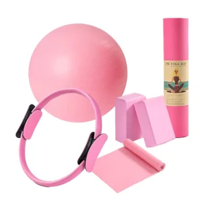 6-Piece Yoga Pilates Equipment Set with Yoga Mat Ball Block and Accessories