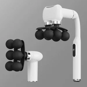 6-Speed Back and Waist Massage Gun with Adjustable Extendable Handle Portable Vibration Body Massager