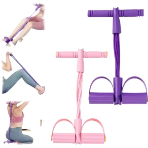 6 Tube Elastic Abdomen Waist Arm Fitness Bands Multi Function Tension Rope and Yoga Pedal Resistance Band