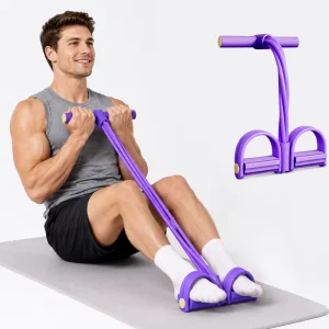6-Tube Pedal Resistance Band with Handles and Foot Holders