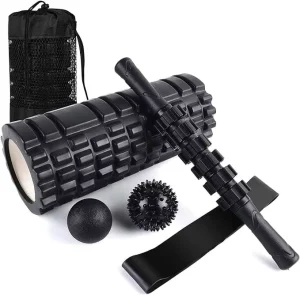 6-in-1 High-Density Foam Roller Set with Trigger Point Roller, Resistance Band, Massage Stick and Ball