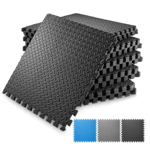 60*60cm CE Level Interlocking Eva Foam Mats Leaf/T Pattern for Fitness Rooms Anti-Slip Waterproof Protective Flooring